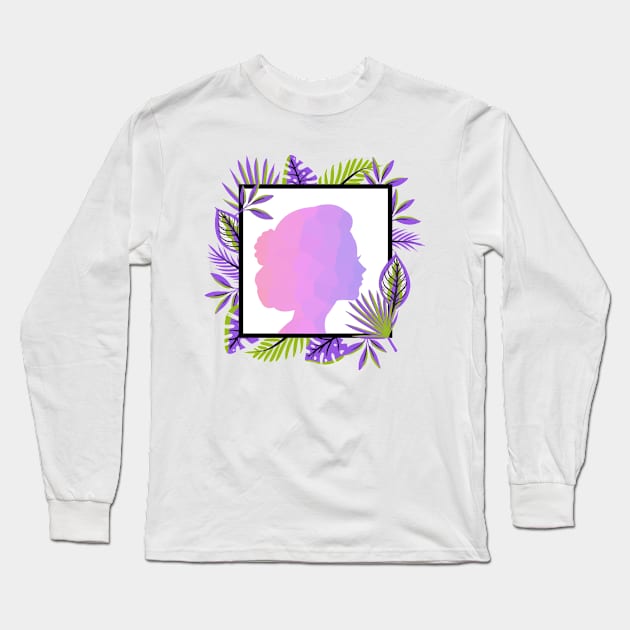 PRETTY Woman Purple Portrait Long Sleeve T-Shirt by SartorisArt1